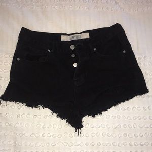 Brandy Melville black high waisted denim shorts.